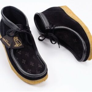 Clarks x OVO Mens Size 13 Limited Edition Black Suede Wallabee Shoes
